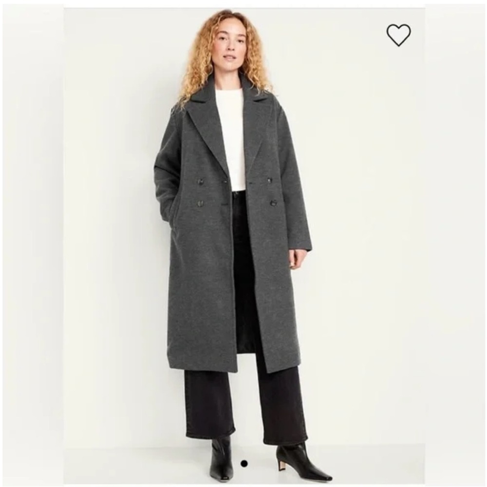 Old Navy Women's Gray Double-Breasted Coat - NWT